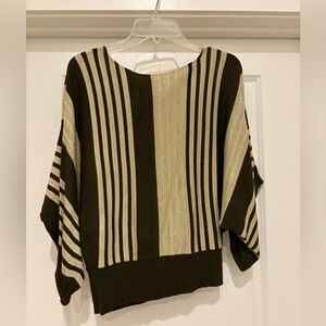 Striped Black and Cream Women's Sweater